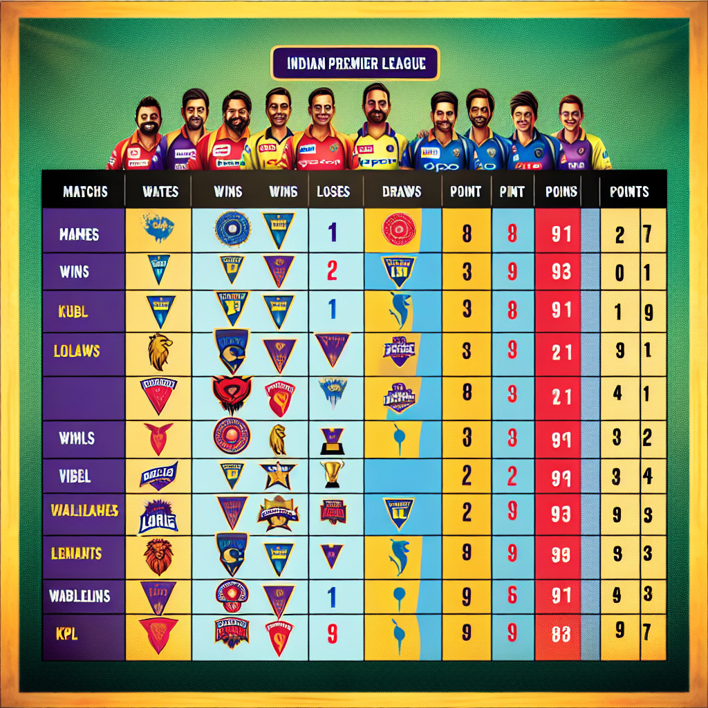 ipl match table list